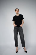 ADRY ORGANIC COTTON CREW NECK T-SHIRT IN BLACK