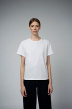 ADRY ORGANIC COTTON CREW NECK T-SHIRT IN WHITE