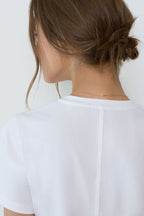 MAGDA ORGANIC COTTON V-NECK T-SHIRT IN WHITE
