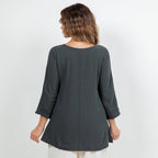 Lu V-Neck Top 100% Cotton Gauze