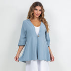 Chinatown Elbow Length Cotton Gauze Jacket