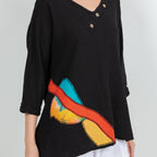 Lucia Applique Top  100% Cotton Gauze