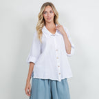 Sloanne Button-Up  100% Cotton Gauze