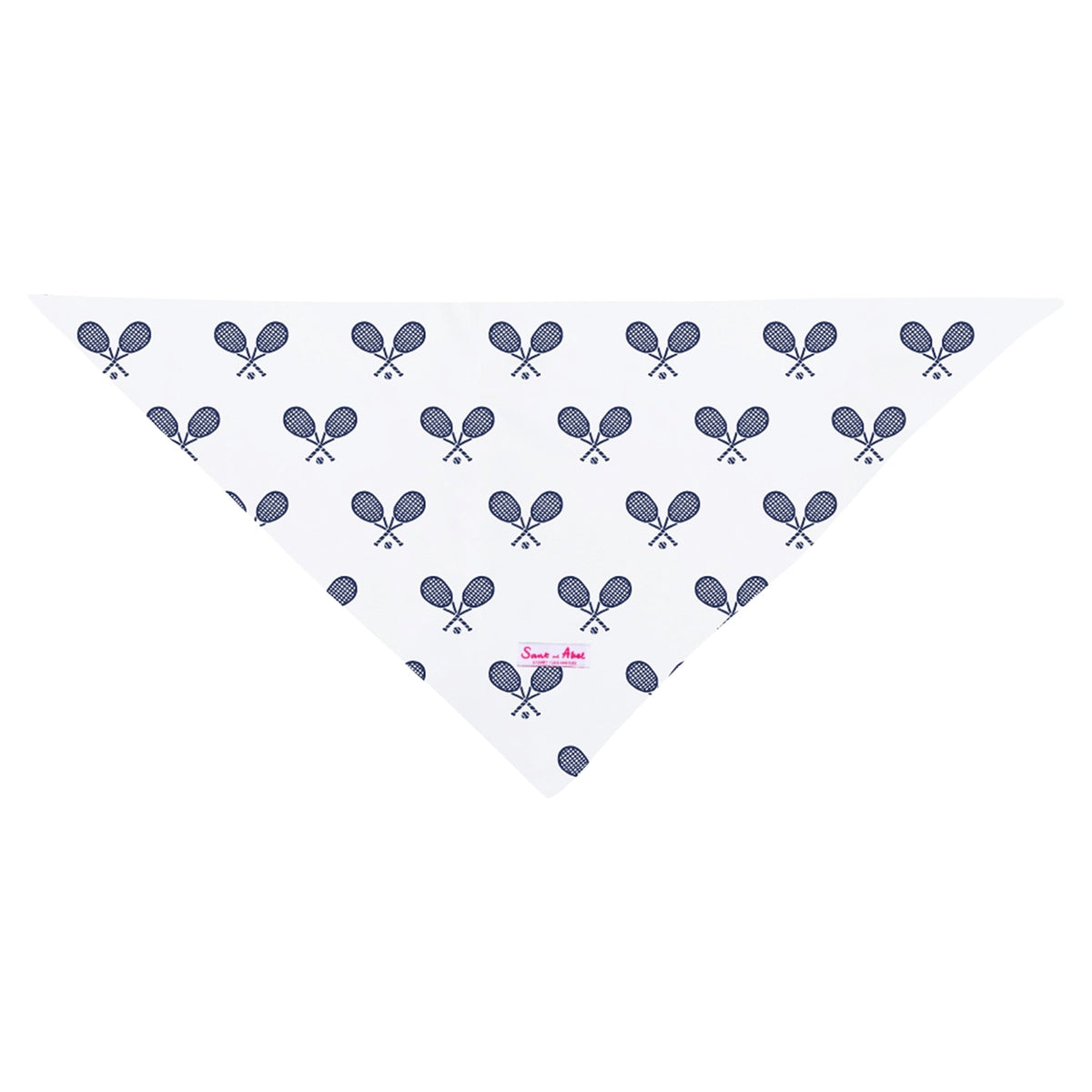Dog Tennis Navy Bandana - Organic Cotton Poplin