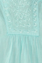 Sakkas Embroidered 100% Cotton Semi-Sheer Short Sleeve Gauzy Top / Blouse