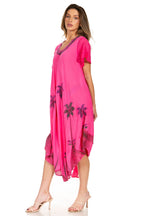 Sakkas Watercolor Palm Tree Tank Caftan Dress