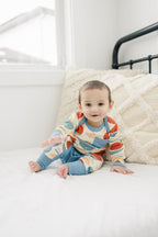 Organic Cotton Long Sleeve Bodysuit - Geometric Moon