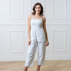 Organic Smocked Button Front Jumpsuit