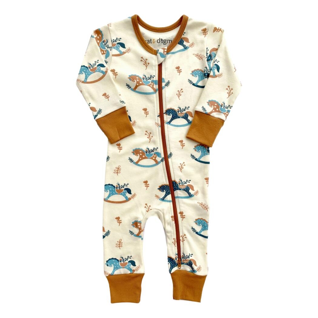 GOTS Certified Organic Cotton Zippy - Rocking Horse