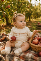 Apple Picking Crew Organic Bodysuit Long Sleeve