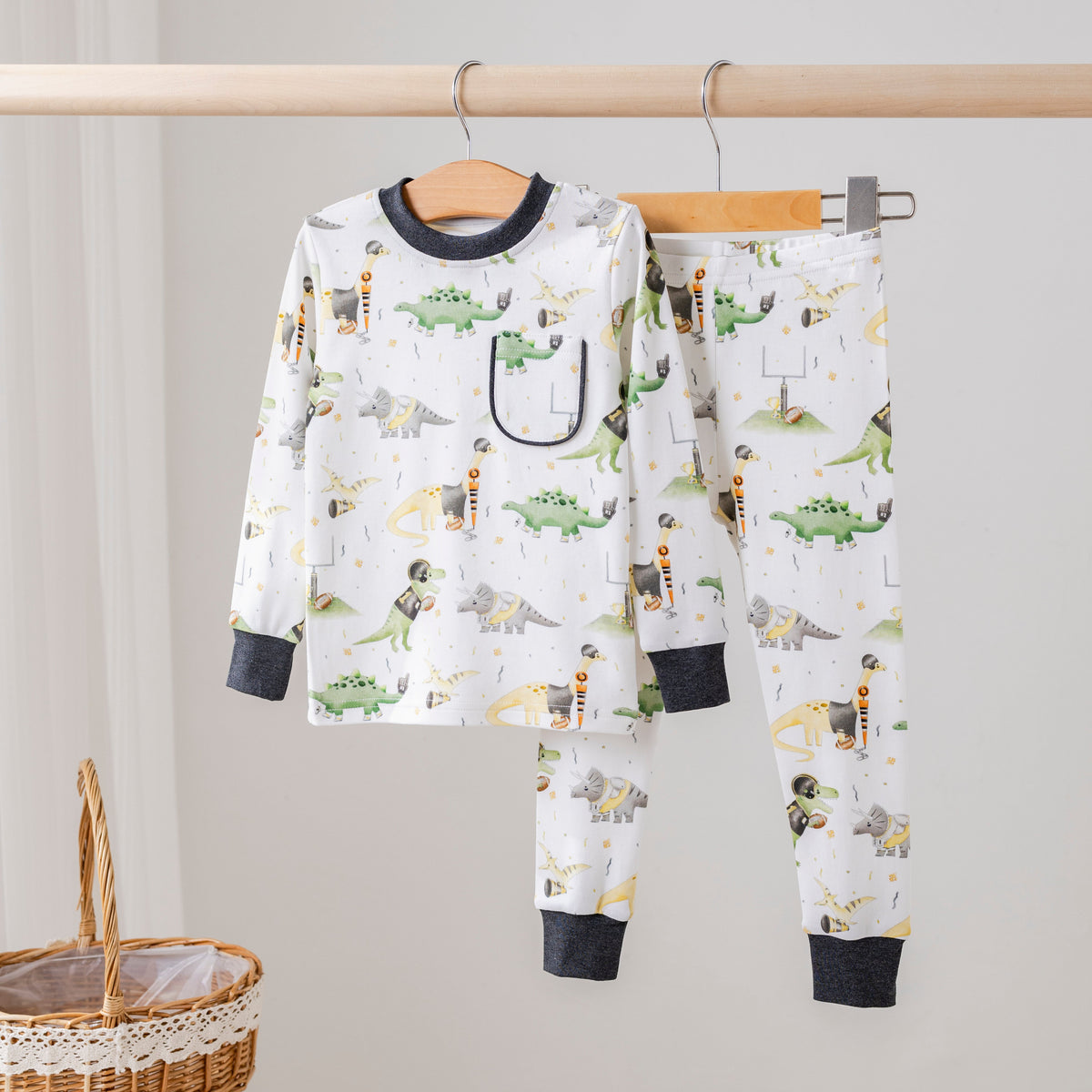 Saints Dinos All-Stars Organic Cotton Kids Pajamas