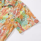 100% Cotton Fish Shirts Orange Hawaiian Shirt For Men Oceanic Camp Collar Shirt By Cigar