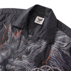 Hawaiian Shirt For Men Fenrir Print Shirt Camp Collar 100% Cotton By Cigar