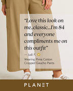 Pima Cotton Cropped Gaucho Pants - Putty