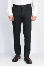 5 Pockets Cotton Black Men Pants - Wessi