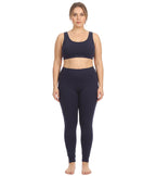 Sakkas Cotton Blend Solid Color Footless Stretch Leggings - Made in USA