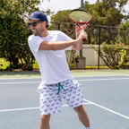 Men's Tennis Navy Sleep Shorts - Organic Cotton Poplin