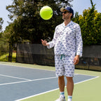 Men's Tennis Navy Sleep Shorts - Organic Cotton Poplin