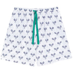 Men's Tennis Navy Sleep Shorts - Organic Cotton Poplin