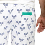 Men's Tennis Navy Sleep Shorts - Organic Cotton Poplin