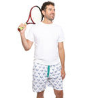 Men's Tennis Navy Sleep Shorts - Organic Cotton Poplin