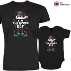 I'm The Boss The Sassy ELF Christmas Dad and Child Organic Cotton family Set (Set of 2)