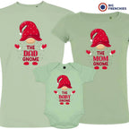 The Dad Mom & Baby Gnome Christmas Matching Family Organic Tees (Set of 3)