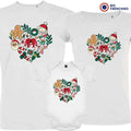 Christmas Heart Matching Family Organic Tees (Set of 3)
