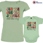 Jingle All The Way Christmas Mom and Child Organic Cotton family Set (Set of 2)