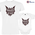 Vampires Party All Night Halloween Dad and Child Organic Cotton family Set (Set of 2)