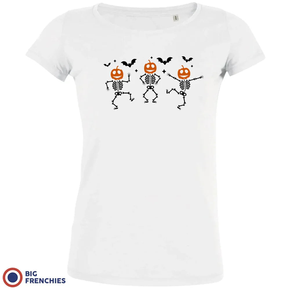Pumpkin Skeleton Dance Halloween Women's Organic Cotton Tee