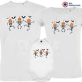 Pumpkin Skeleton Dance Halloween Matching Organic Cotton Family Set (Set of 3)