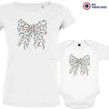 Christmas Bow Mom and Child Organic Cotton family Set (Set of 2)