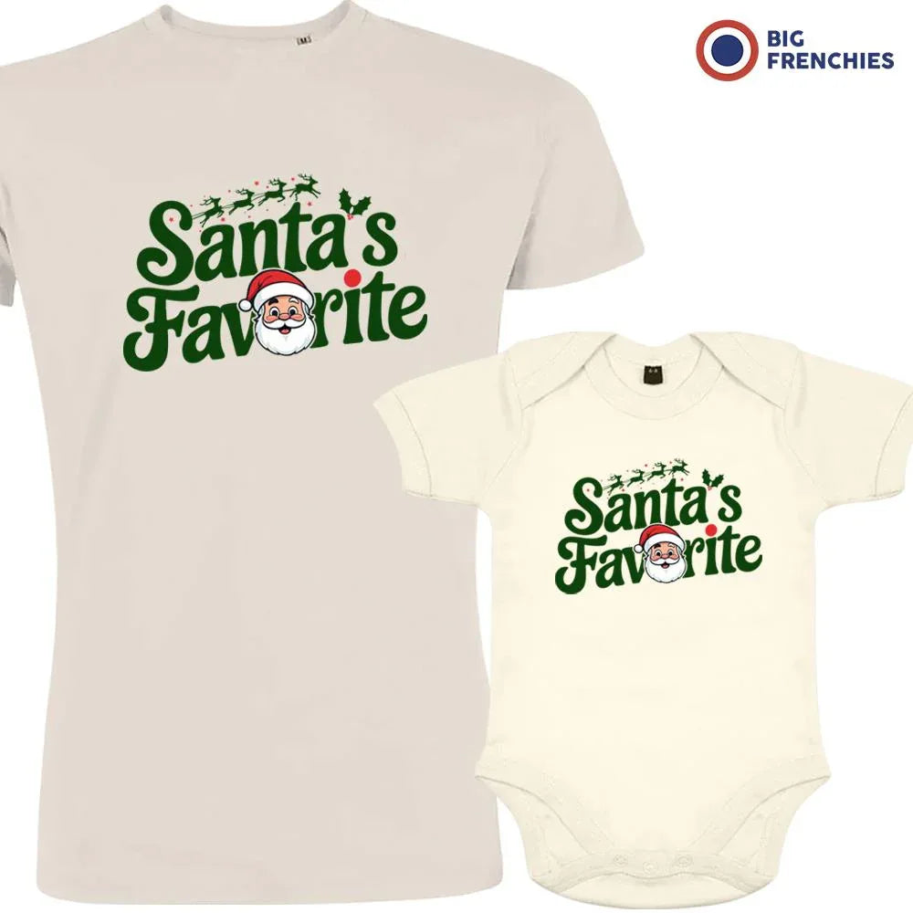 Santa's Favorite Christmas Dad and Child Organic Cotton family Set (Set of 2)