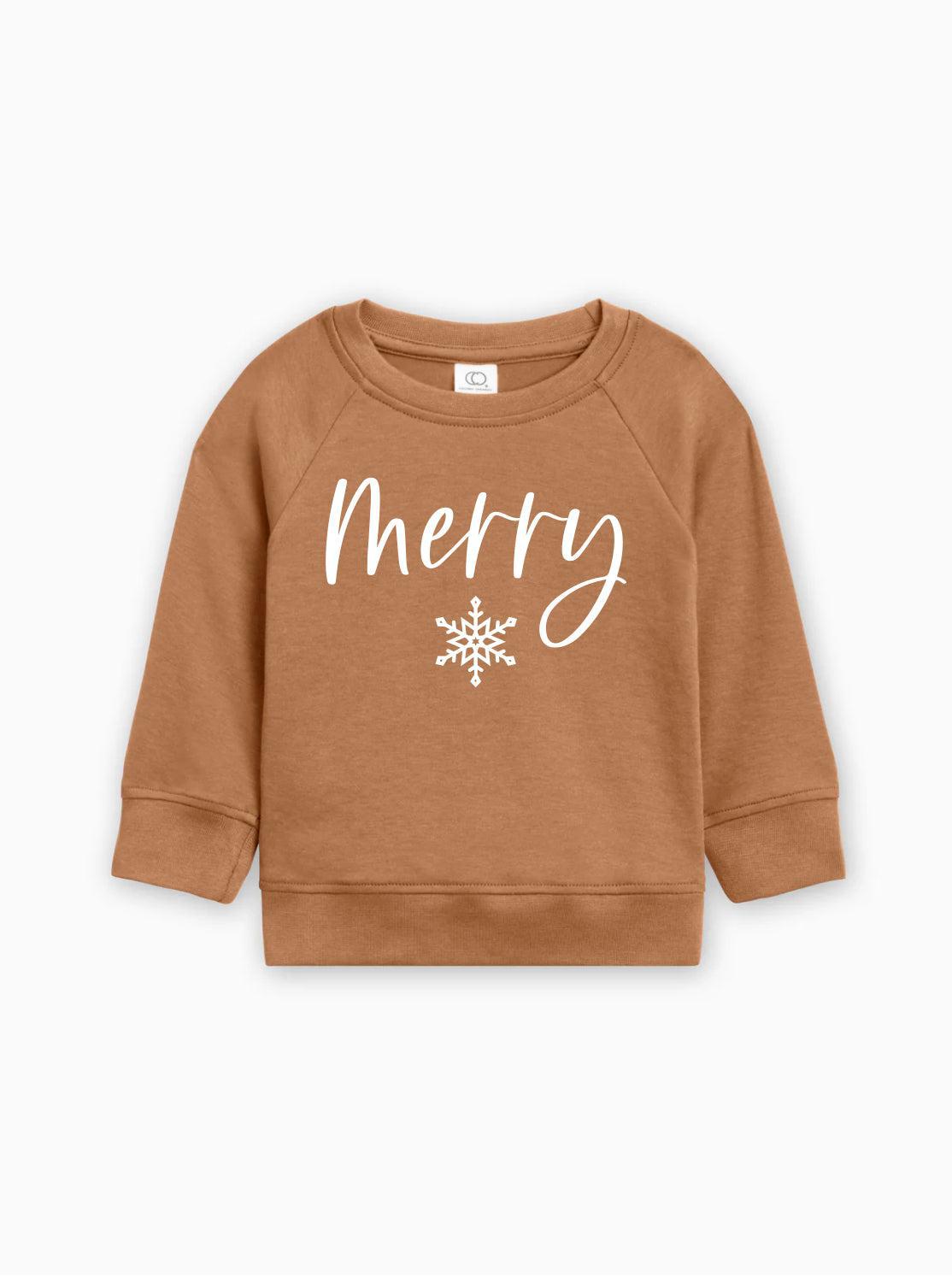 Merry Christmas Snowflake Organic Cotton Baby Toddler Pullover