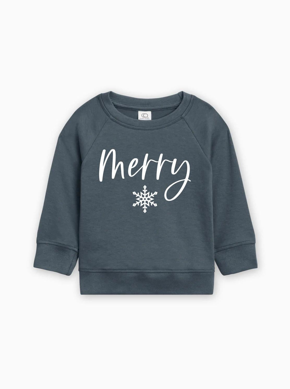 Merry Christmas Snowflake Organic Cotton Baby Toddler Pullover