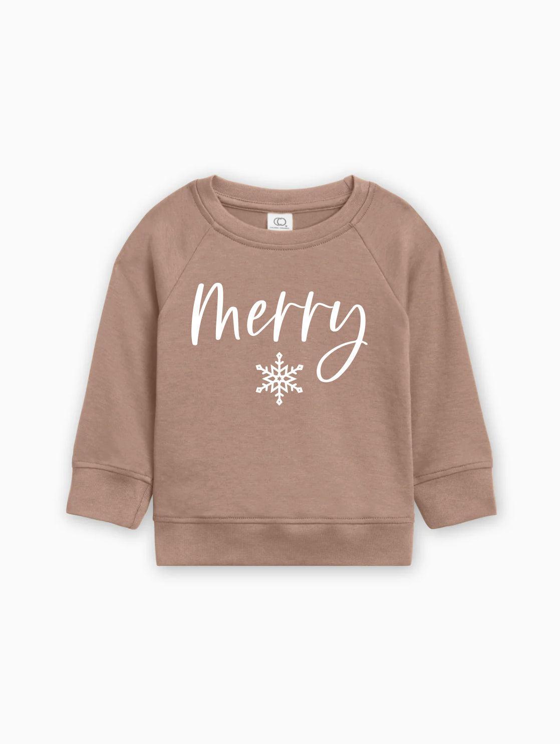 Merry Christmas Snowflake Organic Cotton Baby Toddler Pullover