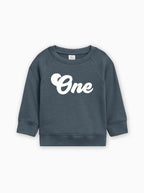 One Birthday 1st Birthday Toddler Organic Cotton Pullover (Groovy)