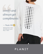 Pima Cotton Dot Dot Dot Luxury Boxy T-Shirt - White/Black