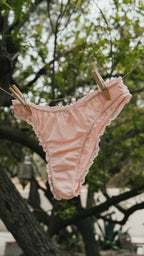 The powder pink frilly panties - 100% organic pima cotton