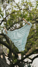 The pastel blue frilly panties - 100% organic pima cotton
