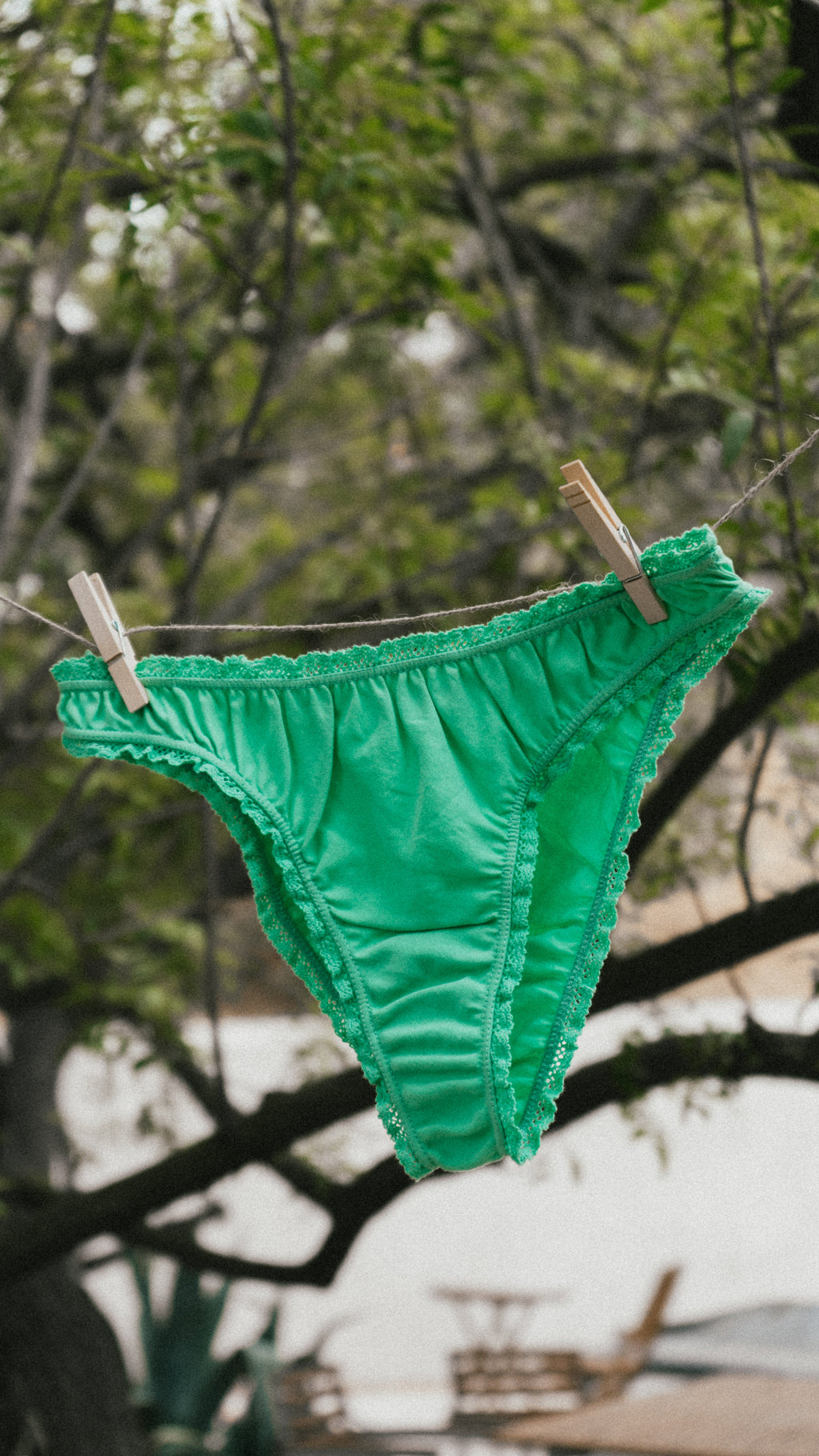 The neptune green frilly panties - 100% organic pima cotton