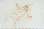 GOTS Certified Organic Cotton Zippy Footed - Celadon Quail