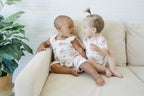 GOTS Certified Organic Cotton Sleeveless Romper - Celadon Quail