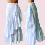Swim Cover Up, Beach Maxi Skirt, 100% RAW Cotton Handmade
