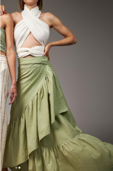 Swim Cover Up, Beach Maxi Skirt, 100% RAW Cotton Handmade