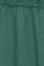 Sakkas Solid Embroidered Crochet Lace Trim Gypsy Bohemian Mid Length Cotton Skirt