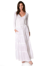 Sakkas Solid Embroidered Crochet Lace Trim Gypsy Bohemian Mid Length Cotton Skirt