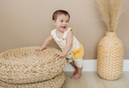 GOTS Certified Organic Cotton Sleeveless Romper - Smiley Bolts