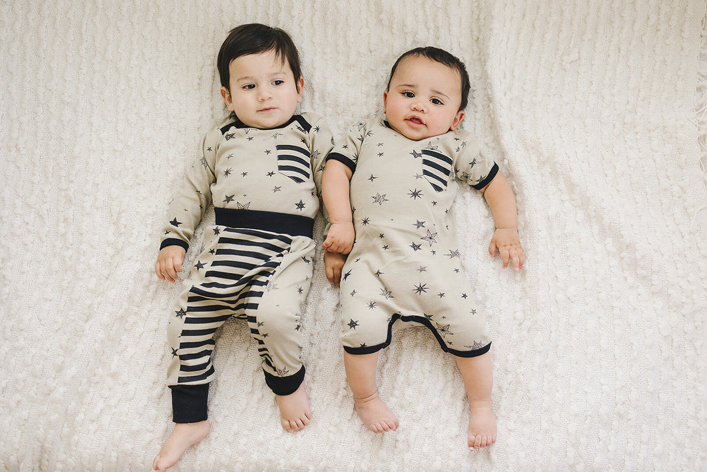 GOTS Certified Organic Cotton Short Sleeve Romper - Cosmic Stars
